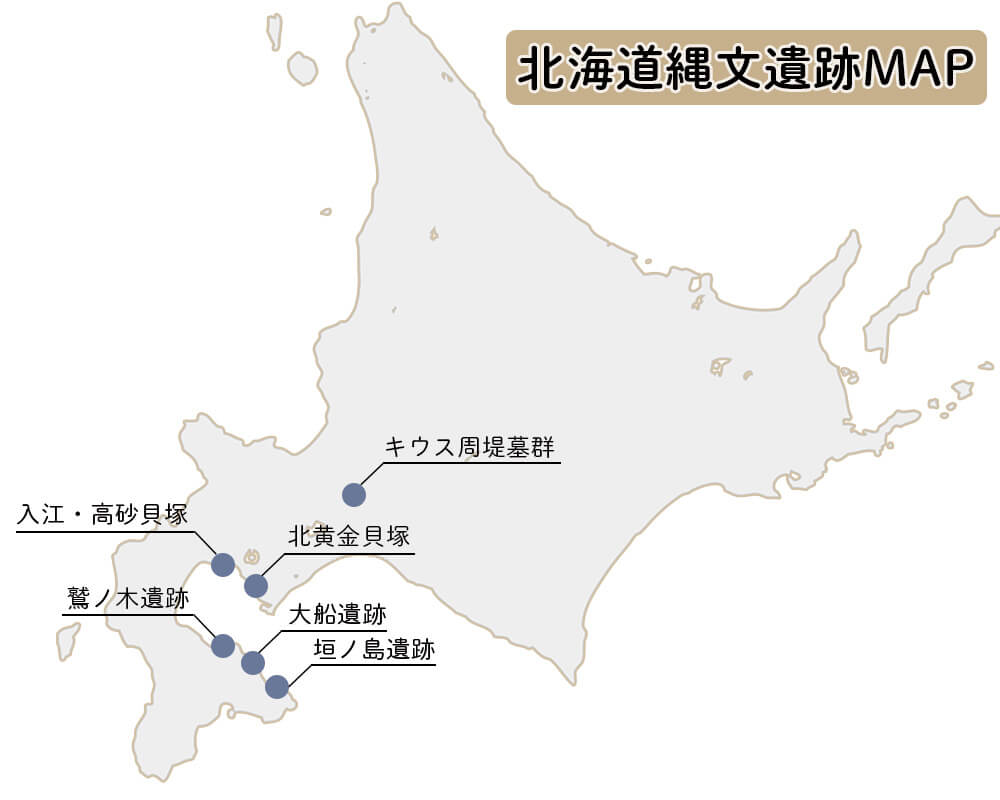 北海道の縄文遺跡マップ