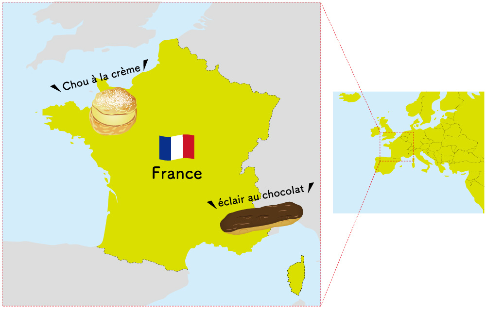 エクレアとシュークリームはフランス発祥