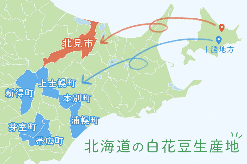 北海道の白花豆産地