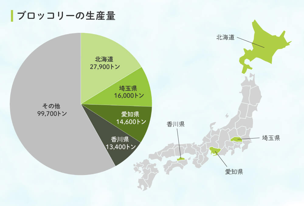 ブロッコリーの生産量