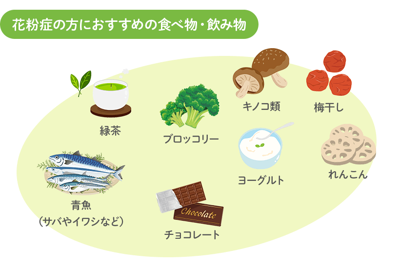 花粉症の方におすすめの食べ物・飲み物