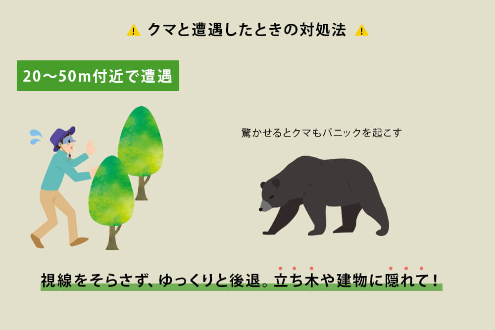 50ｍ先にクマと遭遇したら
