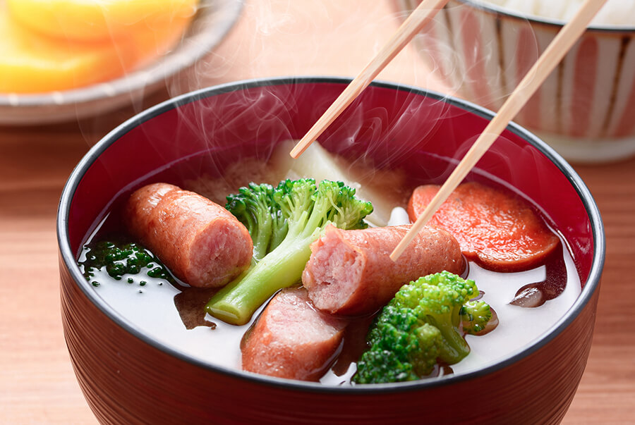 ウインナーの味噌汁